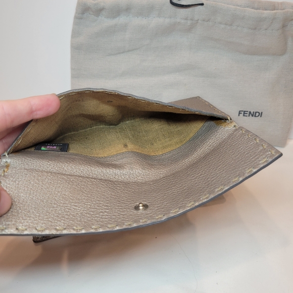 VGUC Authentic Fendi Selleria Leather Wallet w Dust Bag - Picture 8 of 9